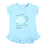 Infant Girls T-Shirt Slow Down-Fair Aqua | Bachaa Party Baby Clothes Girls Tops & T-Shirts