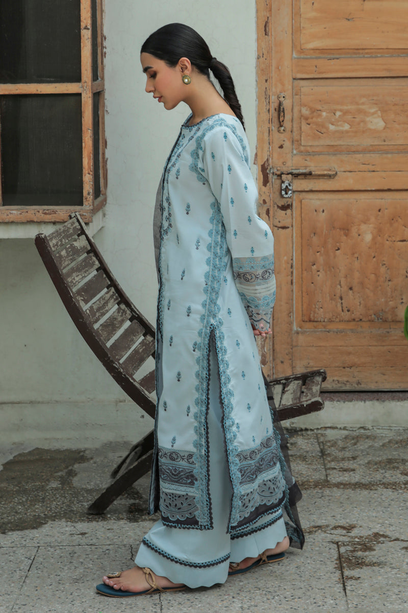 AQ-05 FEROZA | Qalamkar Qline Dastak Summer Collection 2022 | Unstitched Embroidered Lawn Suits