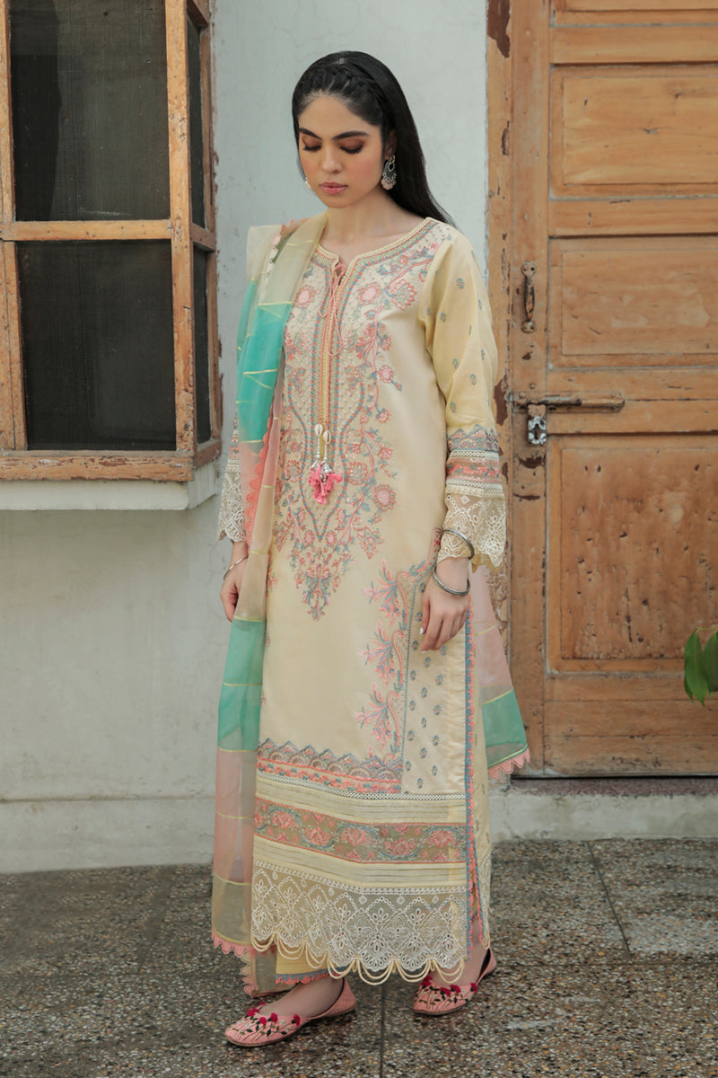 AQ-02 ASFA | Qalamkar Qline Dastak Summer Collection 2022 | Unstitched Embroidered Lawn Suits