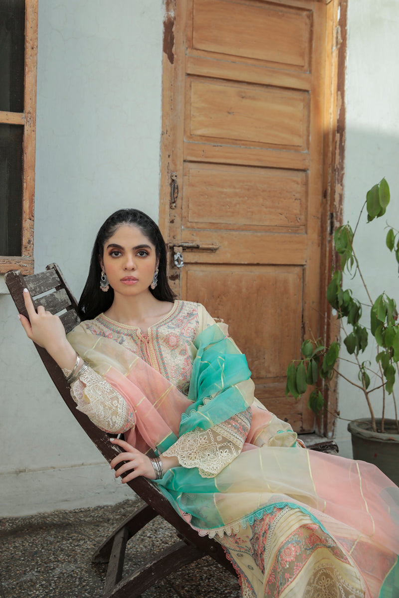 AQ-02 ASFA | Qalamkar Qline Dastak Summer Collection 2022 | Unstitched Embroidered Lawn Suits