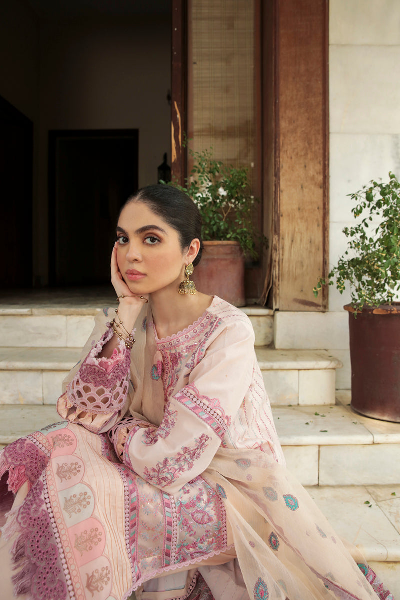AQ-08 SAMAR | Qalamkar Qline Dastak Summer Collection 2022 | Unstitched Embroidered Lawn Suits