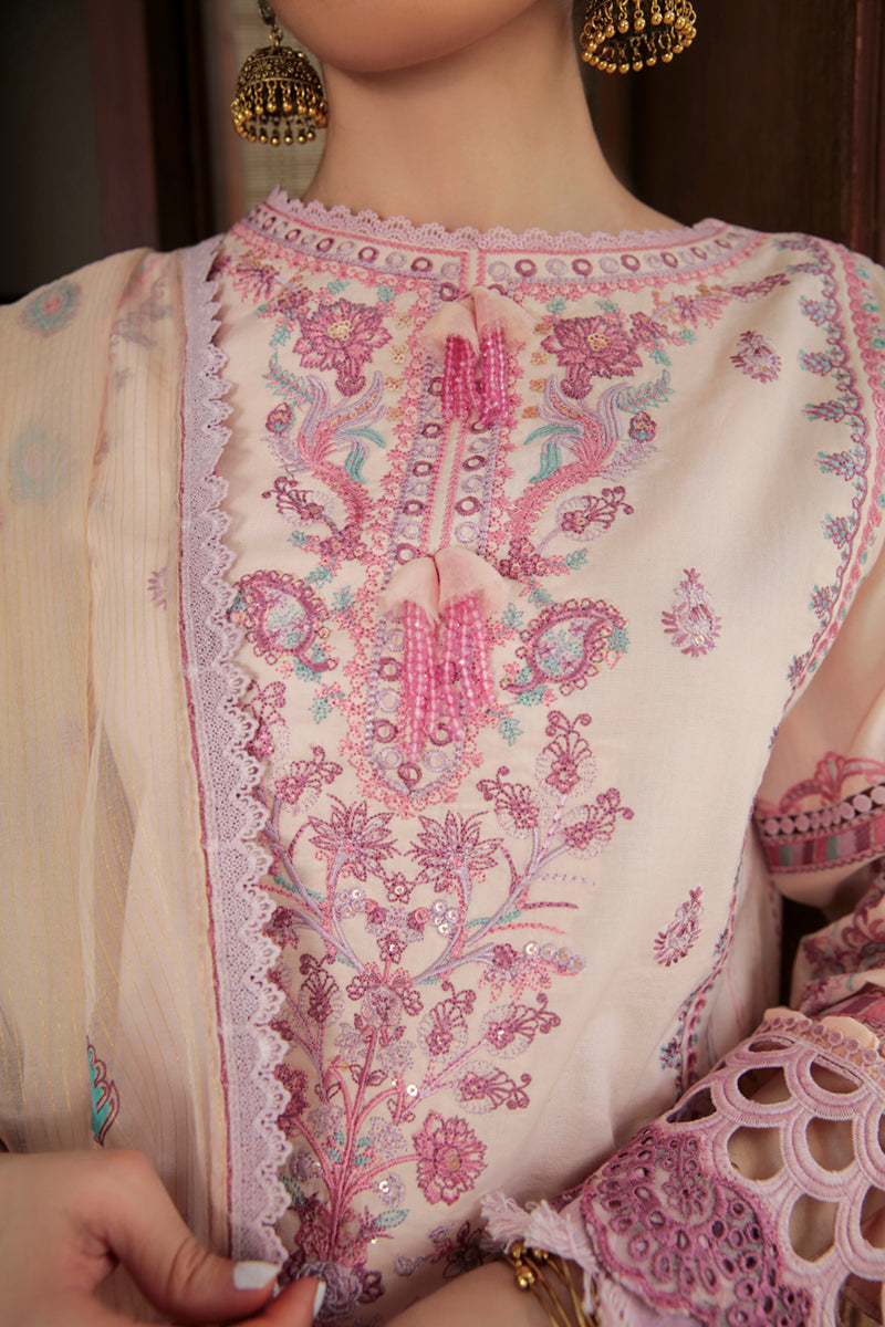 AQ-08 SAMAR | Qalamkar Qline Dastak Summer Collection 2022 | Unstitched Embroidered Lawn Suits