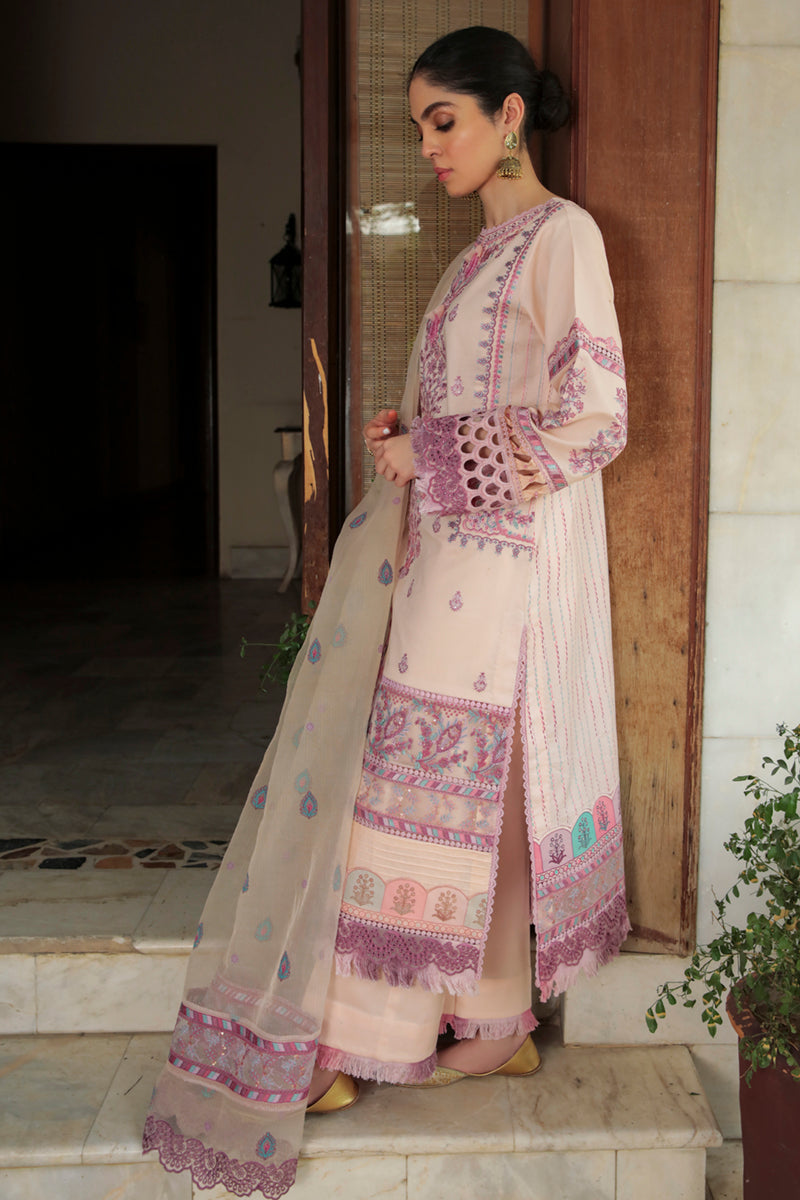AQ-08 SAMAR | Qalamkar Qline Dastak Summer Collection 2022 | Unstitched Embroidered Lawn Suits