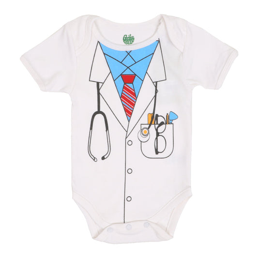 Infant Boys Knitted Romper Doctor - B.White | Bachaa Party Baby Clothes Rompers