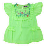 Infants Girls Top Flower - Neon Green | Bachaa Party Baby Clothes Girls Tops & T-Shirts