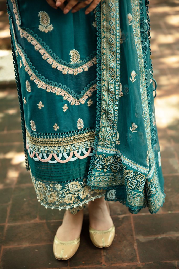 NW-15 | Qalamkar Qline Linen Winter Collection 2021 | Unstitched Embroidered Organza Suits