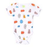 Unisex Romper Animals - White | Bachaa Party Baby Clothes Rompers