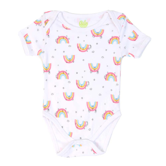 Unisex Romper Rainbow - White | Bachaa Party Baby Clothes Rompers
