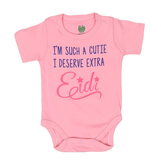 Infant Basic Romper Unisex Extra Eidi - Pink A Boo | Bachaa Party Baby Clothes Rompers