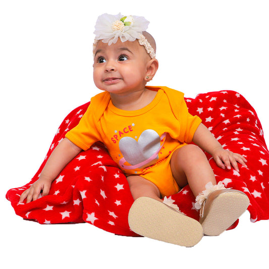 Unisex Romper Heart Space - Citrus | Bachaa Party Baby Clothes Rompers