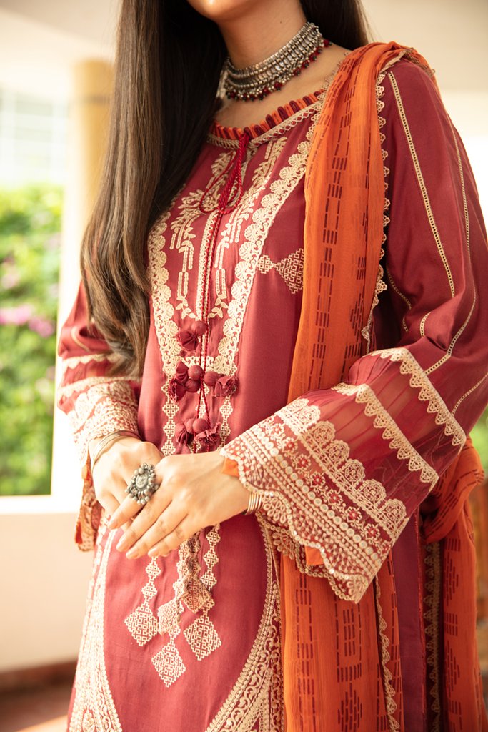 NW-07 | Qalamkar Qline Linen Winter Collection 2021 | Unstitched Embroidered Organza Suits