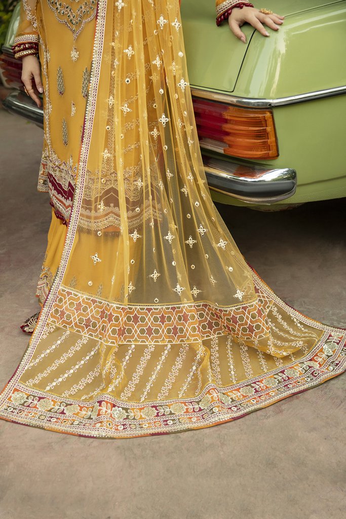 SM-02 | Qalamkar Shadmani Luxury Formals Collection 2021 | Unstitched Embroidered Organza Suits