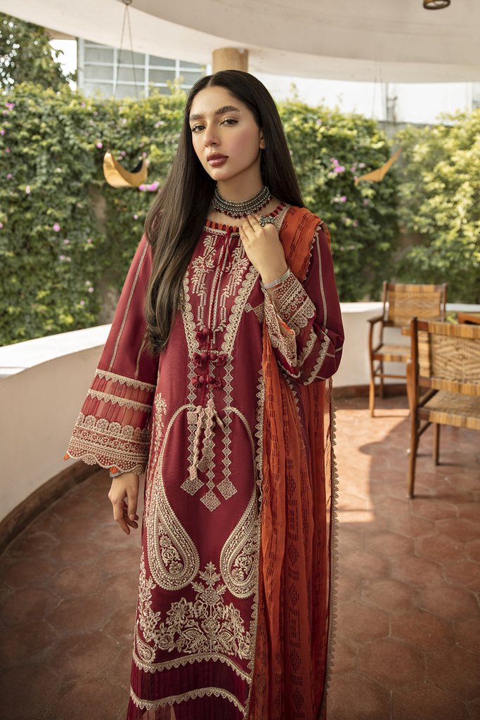 NW-07 | Qalamkar Qline Linen Winter Collection 2021 | Unstitched Embroidered Organza Suits