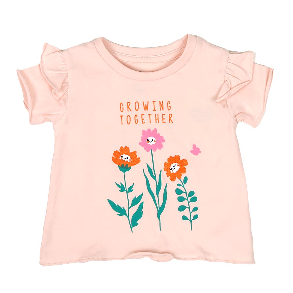 Infant Girls T-Shirt Growing Together - Pearl | Bachaa Party Baby Clothes Girls Tops & T-Shirts