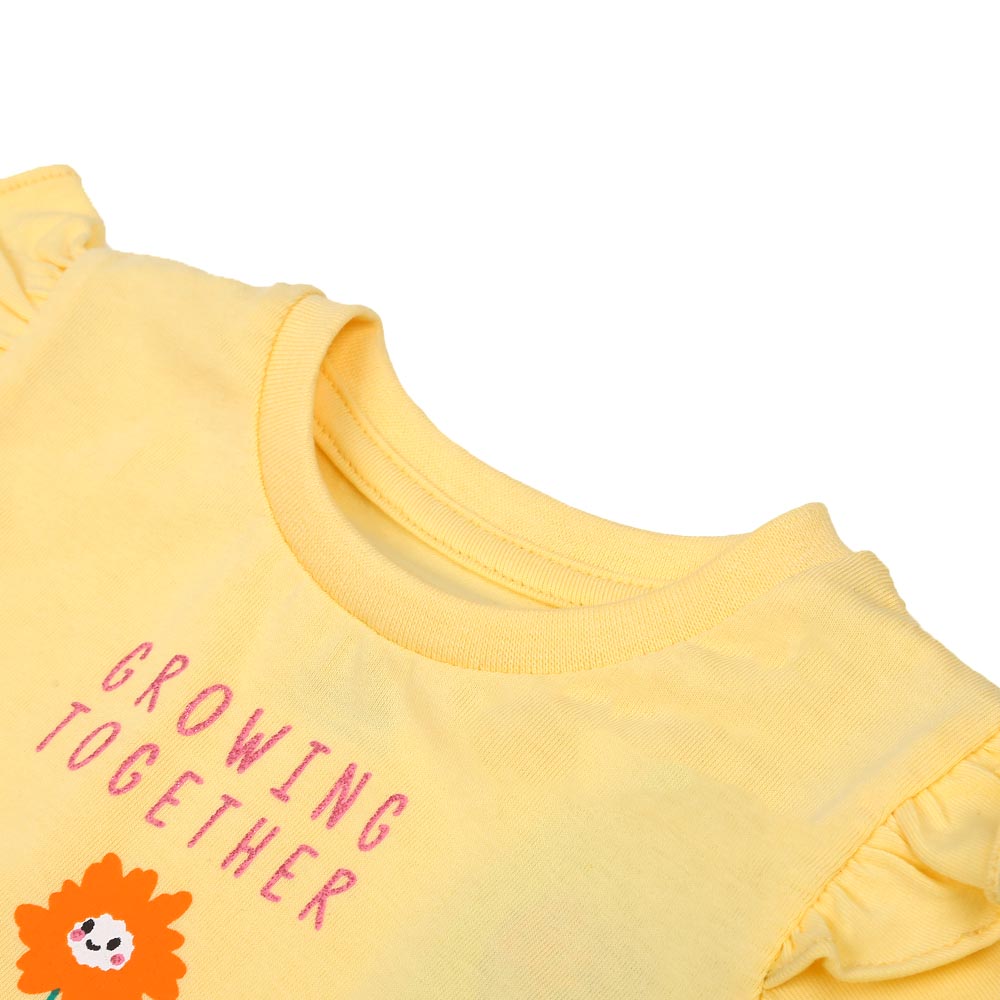 Infant Girls T-Shirt Growing Together - Pastel Yel | Bachaa Party Baby Clothes Girls Tops & T-Shirts