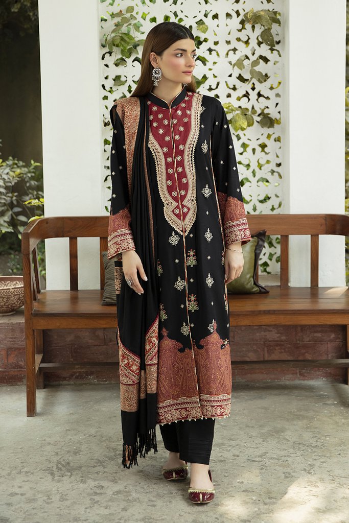 NW-08 | Qalamkar Qline Linen Winter Collection 2021 | Unstitched Embroidered Organza Suits