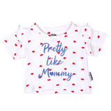 Infant Girls T-Shirt Pretty - White | Bachaa Party Baby Clothes Girls Tops & T-Shirts