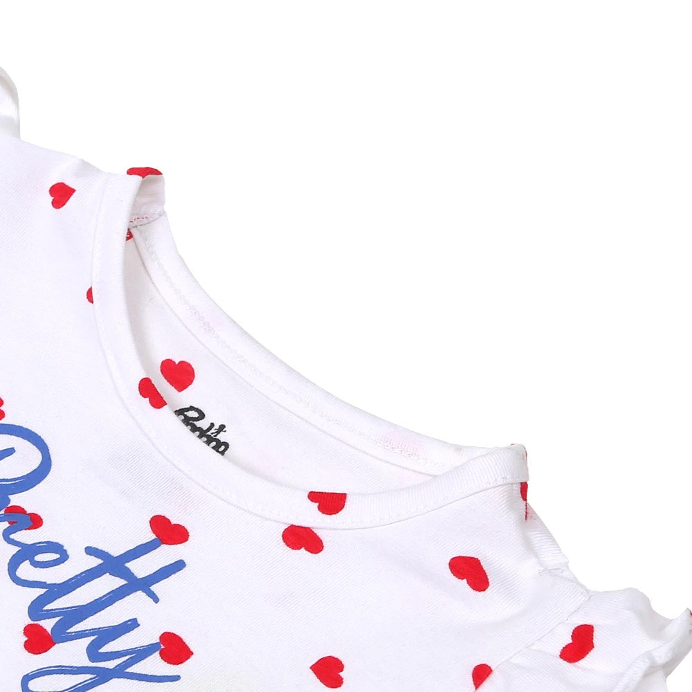 Infant Girls T-Shirt Pretty - White | Bachaa Party Baby Clothes Girls Tops & T-Shirts