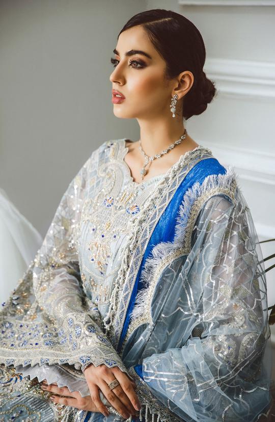 MFD-0005-Cobalt Clouds | Maryum N Maria Luxury Chiffon Collection 2021 | Unstitched Embroidered Net Suits