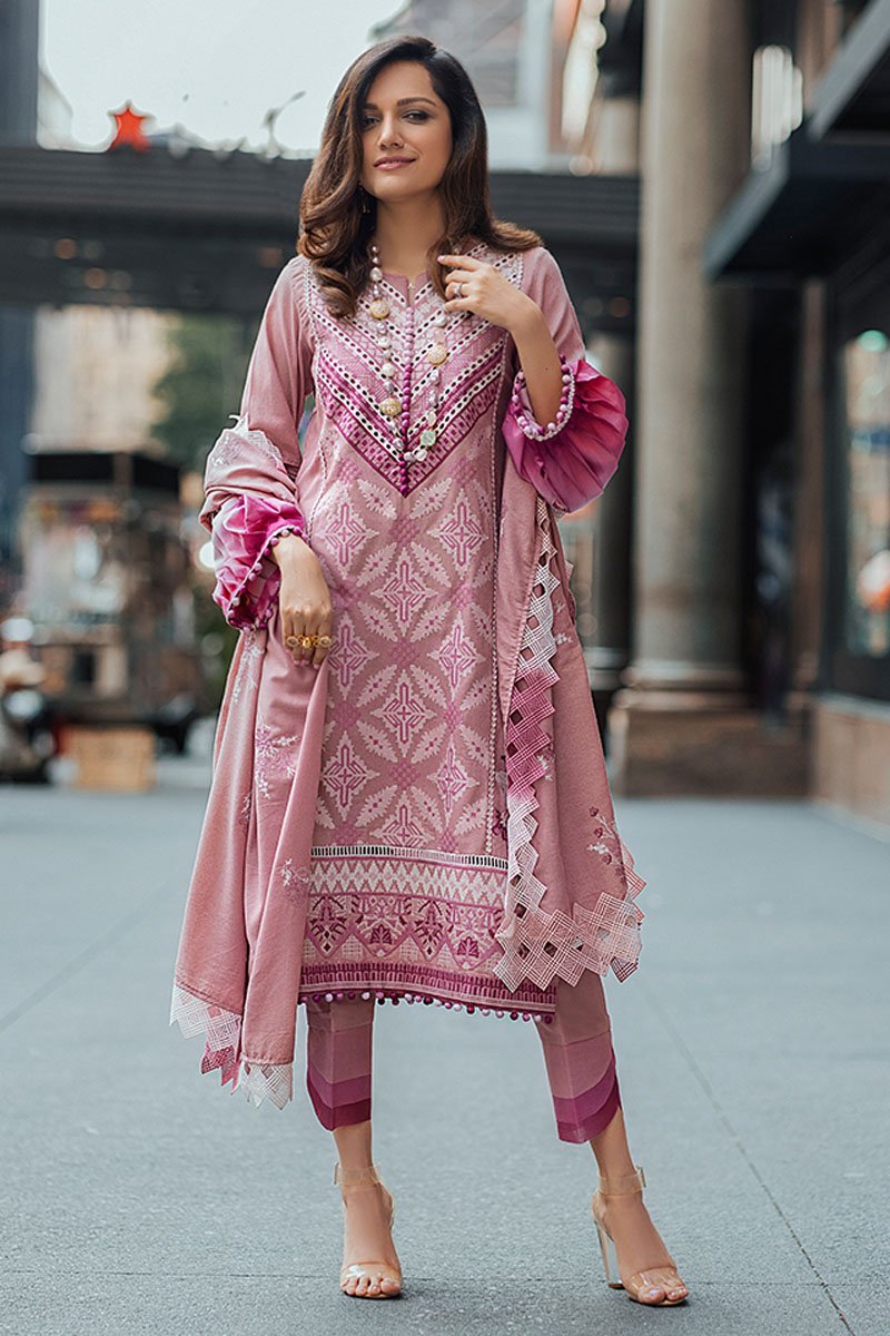 BLUSH | Mushq Broadway Winter Edit’21 | Unstitched Embroidered Khaddar Suits