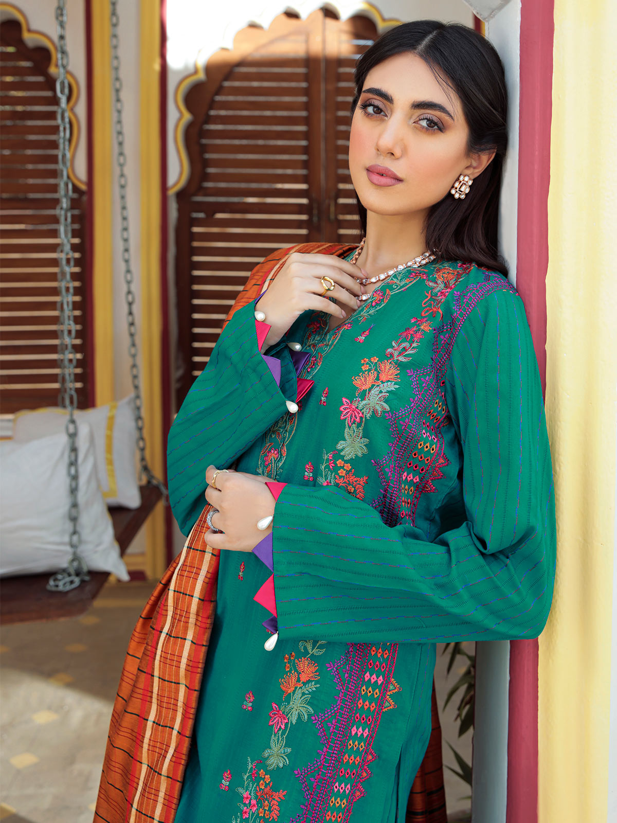 Nissa Festive By RajBari '22 D#02 | Unstitched Embroidered Jacquard Suit