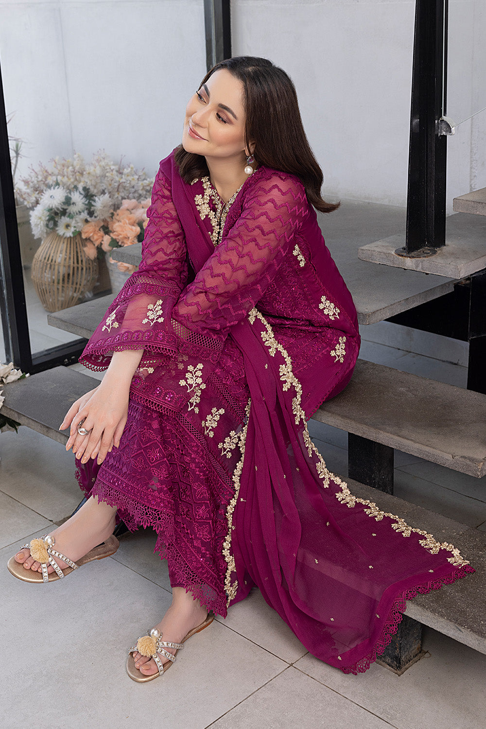 Orchid Flame | Azure Ensembles Chiffon 3PCS 2023
