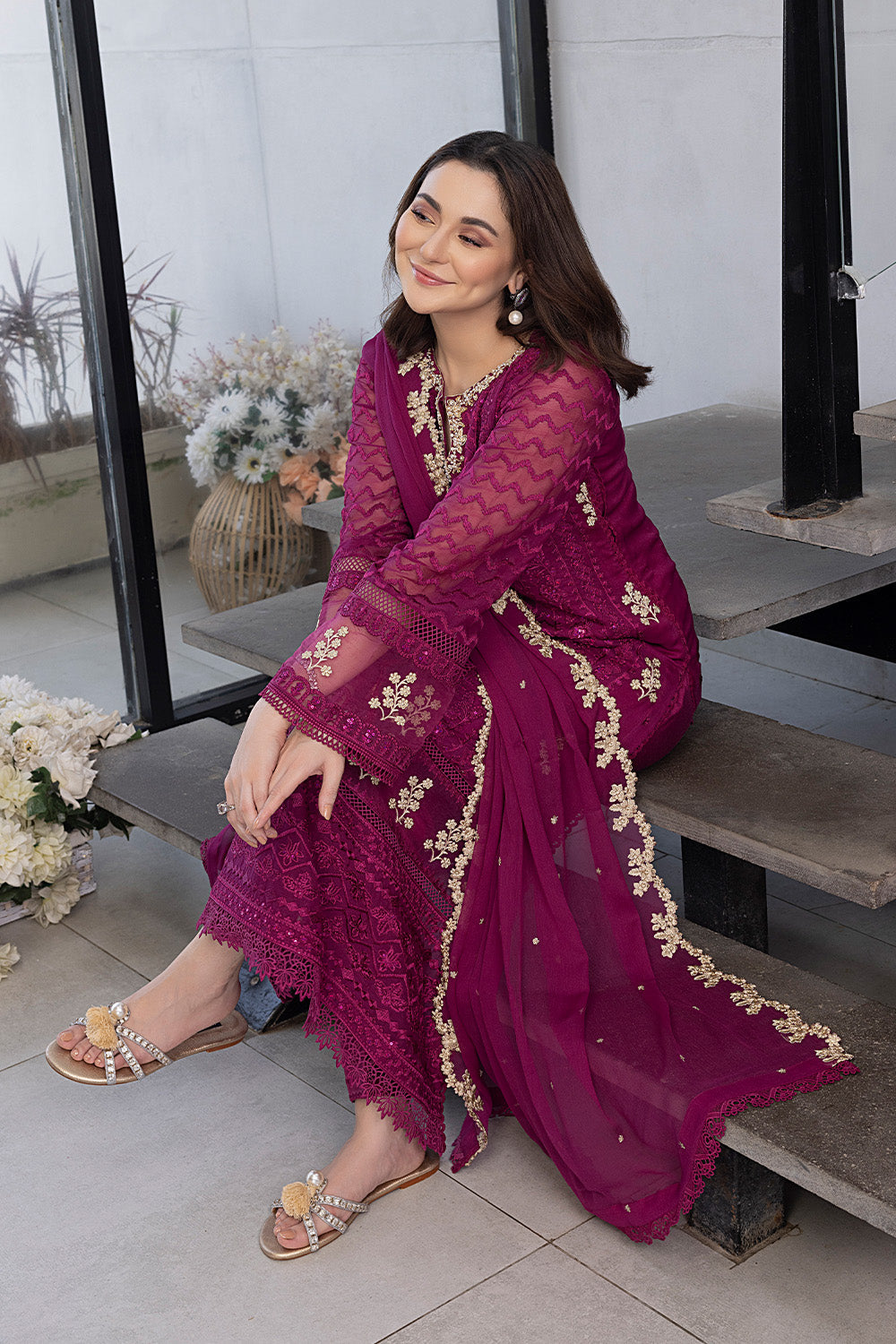 Orchid Flame | Azure Ensembles Chiffon 3PCS 2023