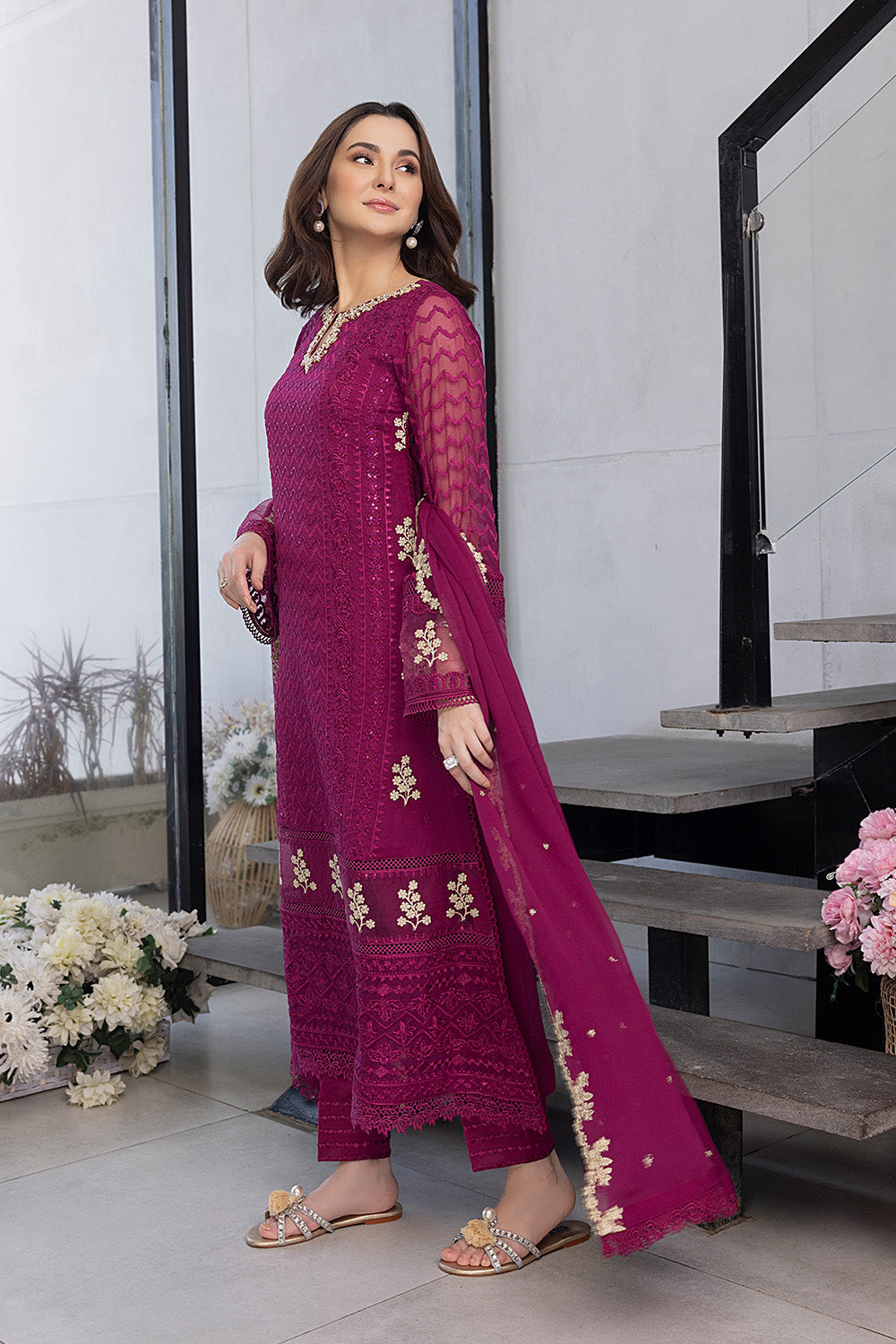 Orchid Flame | Azure Ensembles Chiffon 3PCS 2023