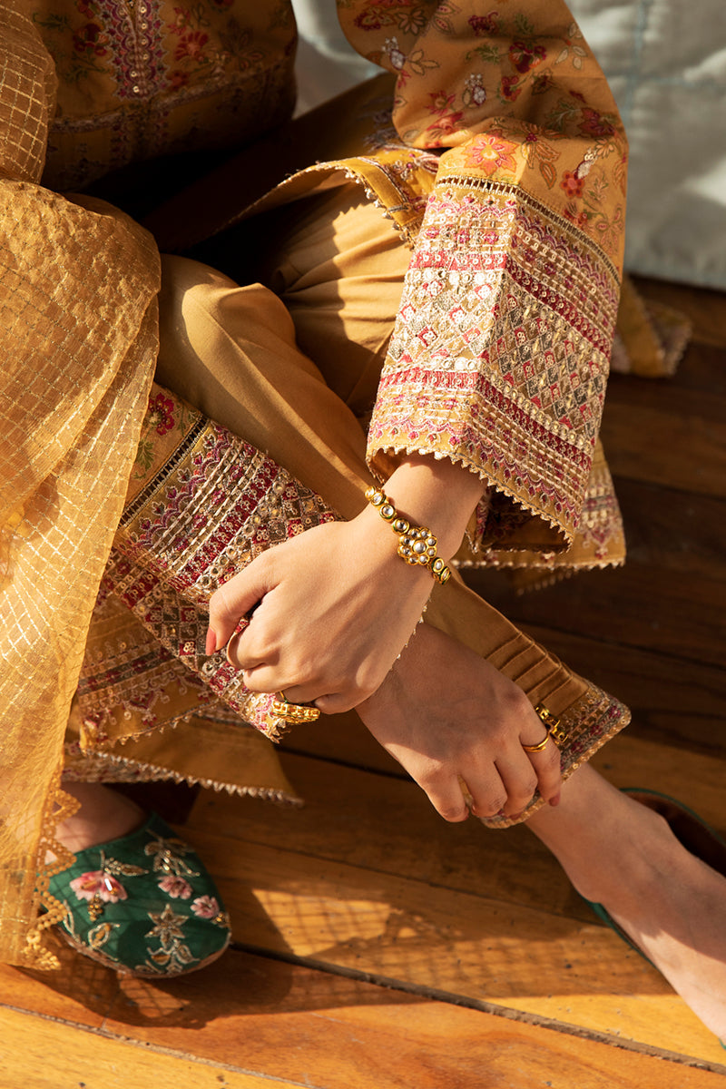 EB-04 SIENNA | Qalamkar Rahi Luxury Festive Collection 2022 | Unstitched Embroidered Lawn Suits