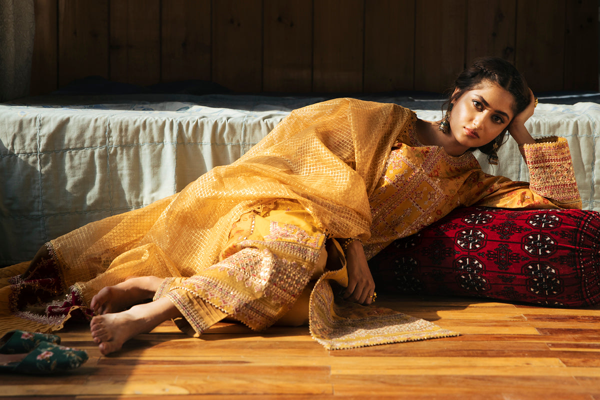 EB-04 SIENNA | Qalamkar Rahi Luxury Festive Collection 2022 | Unstitched Embroidered Lawn Suits
