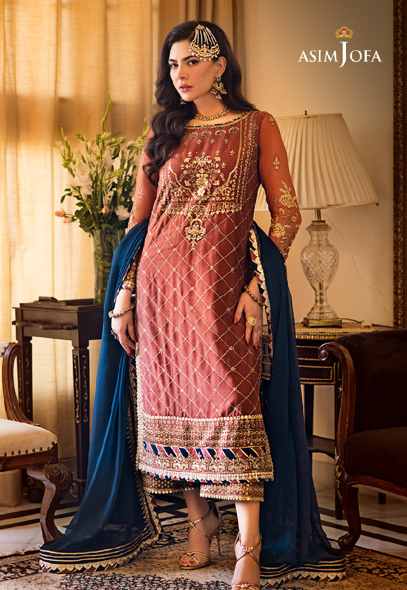 AJZS-29 | Asim Jofa Zari Sitara Luxury Eid Festive Collection 2023 | Unstitched Embrodried Suits
