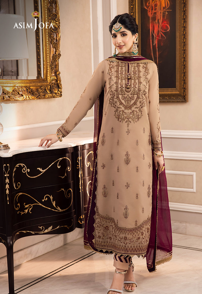 AJZS-12 | Asim Jofa Zari Sitara Luxury Eid Festive Collection 2023 | Unstitched Embrodried Suits