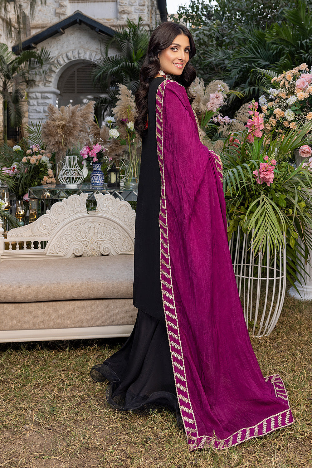 Radiant Ruby | Azure Luxe Embroidered 3pcs Collections 2023