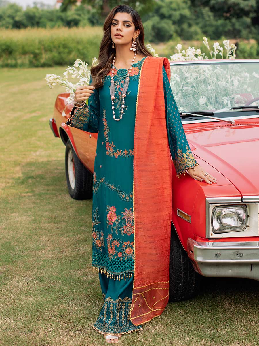 Luxury Edit Winter '22 D#3A | RajBari Fall/Winter Unstitched Luxury Collection 2022 | Unstitched Embroidered Chikankari Suits