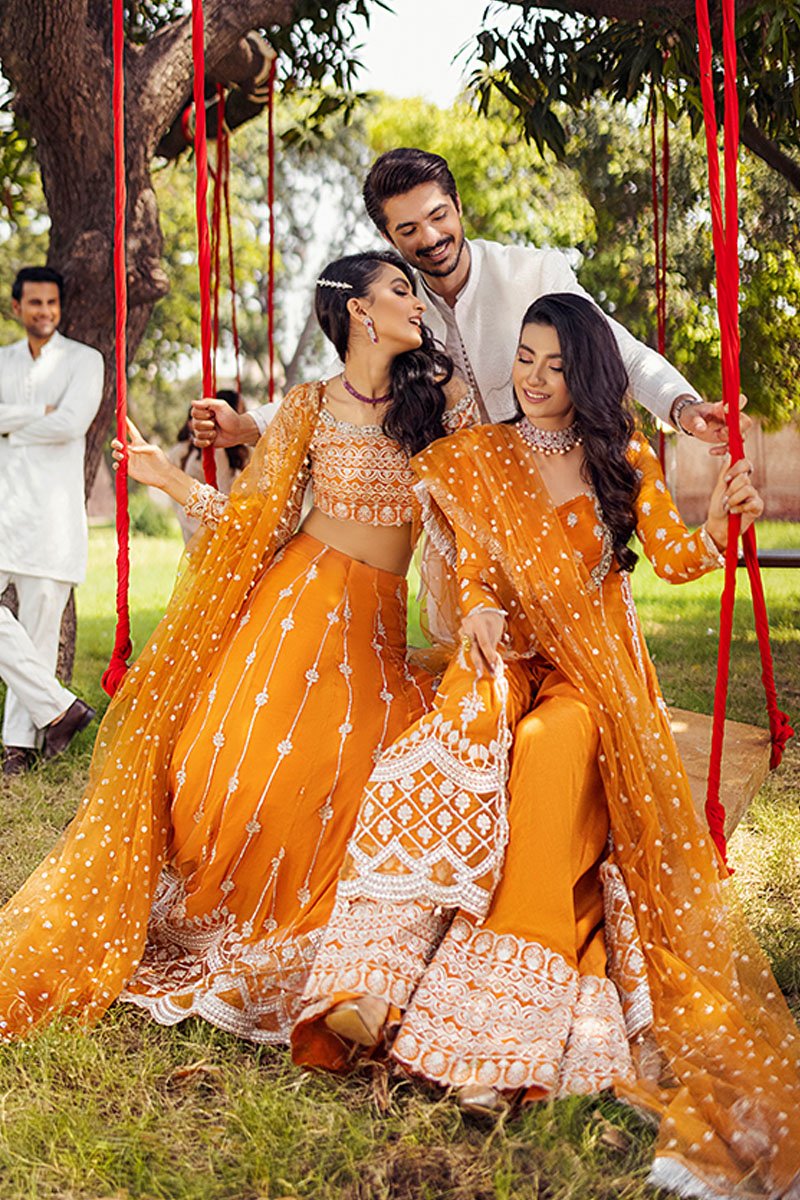 SURAJMUKHI | Mushq Hawa Mahal Tissue De Luxe ‘21 | Unstitched Embroidered Chiffon Suits