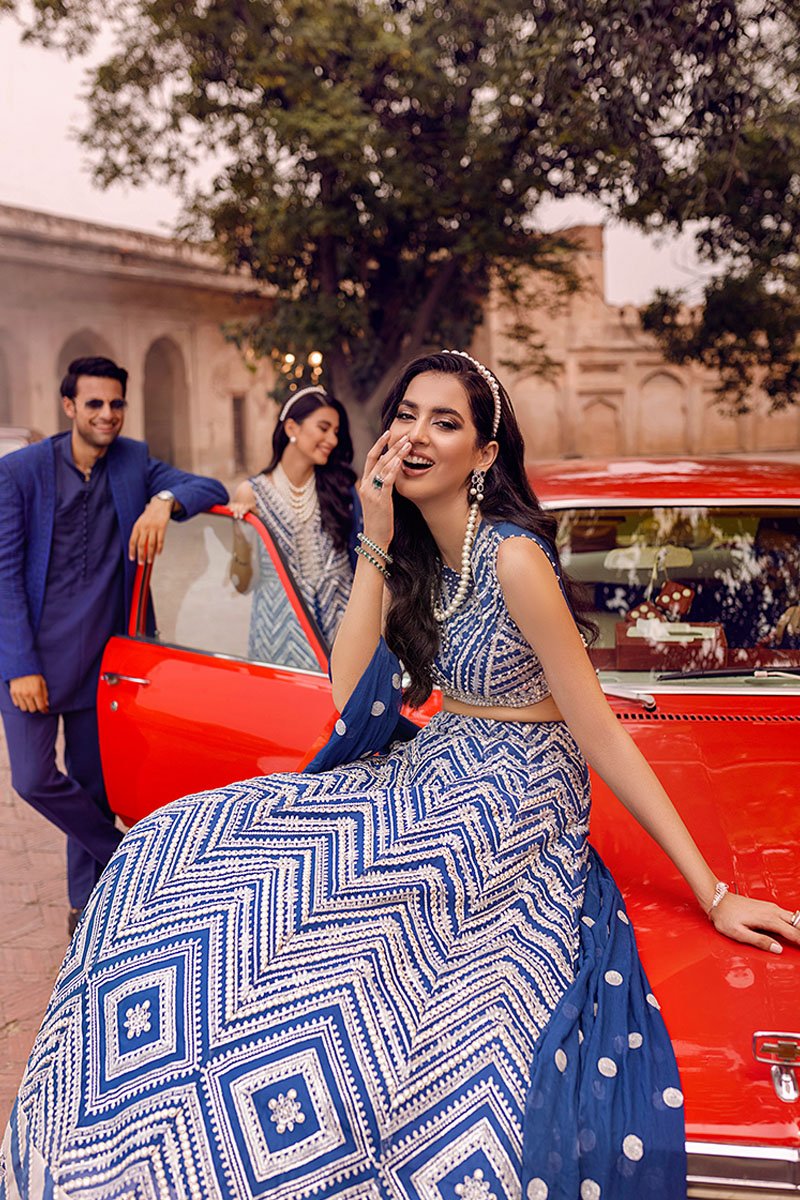 KANWAL | Mushq Hawa Mahal Tissue De Luxe ‘21 | Unstitched Embroidered Chiffon Suits