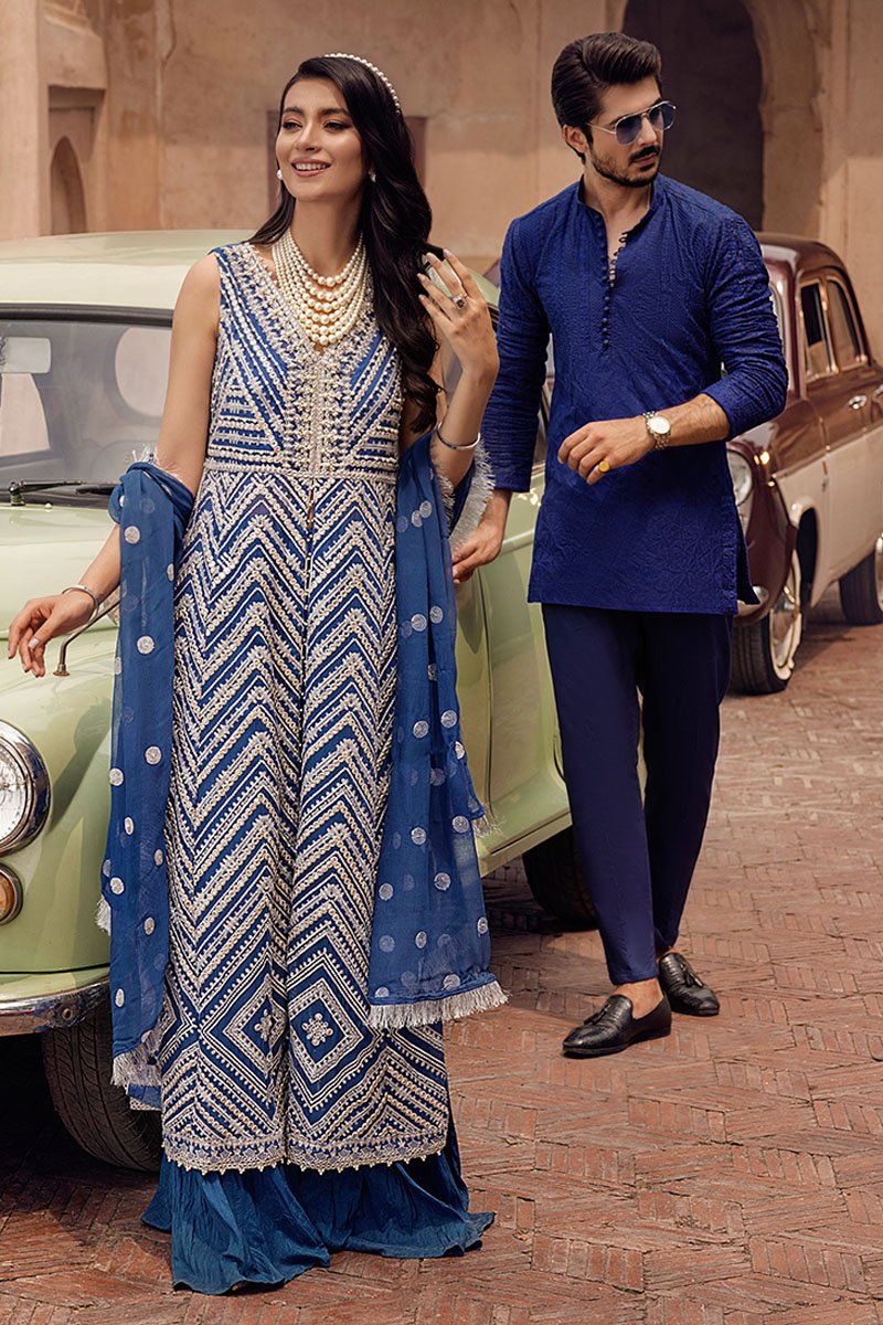 KANWAL | Mushq Hawa Mahal Tissue De Luxe ‘21 | Unstitched Embroidered Chiffon Suits