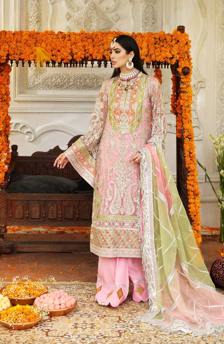 SFD0050 ARIA | Shamrock Premium Resplendent Luxury Wedding Collection 2021 | Unstitched Embroidered Organza Suits