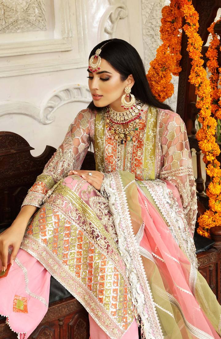 SFD0050 ARIA | Shamrock Premium Resplendent Luxury Wedding Collection 2021 | Unstitched Embroidered Organza Suits