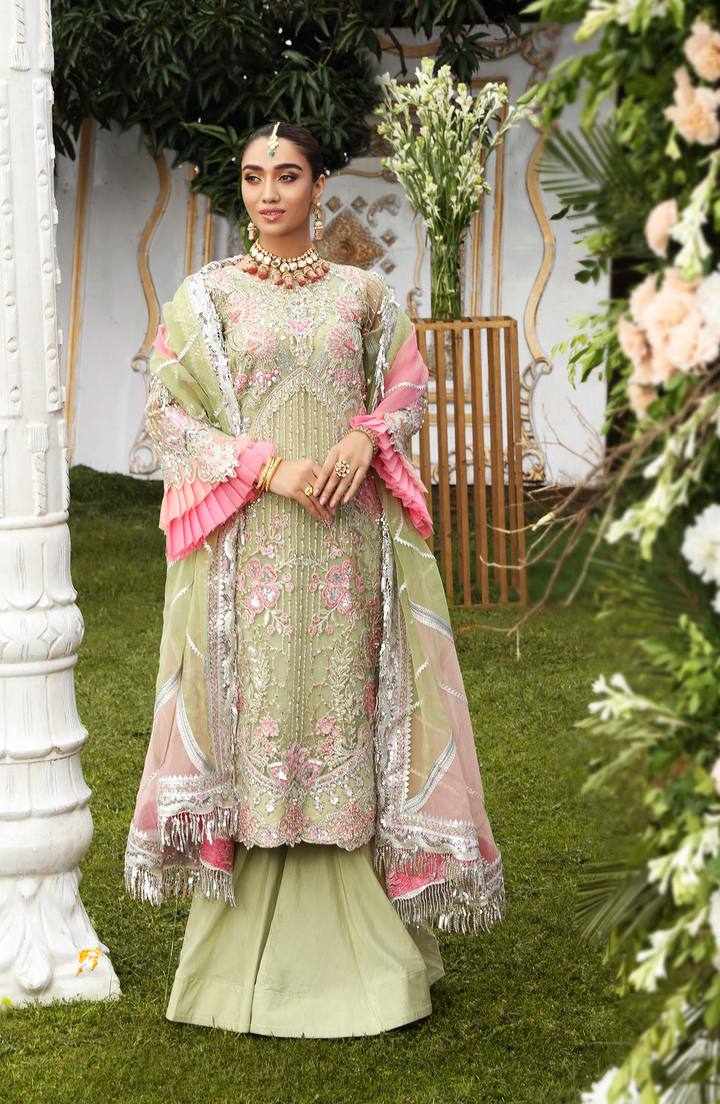 SFD0053 ORNATE | Shamrock Premium Resplendent Luxury Wedding Collection 2021 | Unstitched Embroidered Net Suits