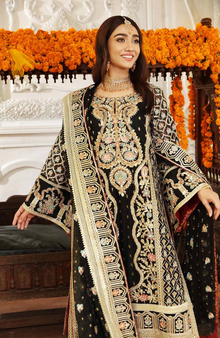 SFD0056 LUXE | Shamrock Premium Resplendent Luxury Wedding Collection 2021 | Unstitched Embroidered Organza Suits