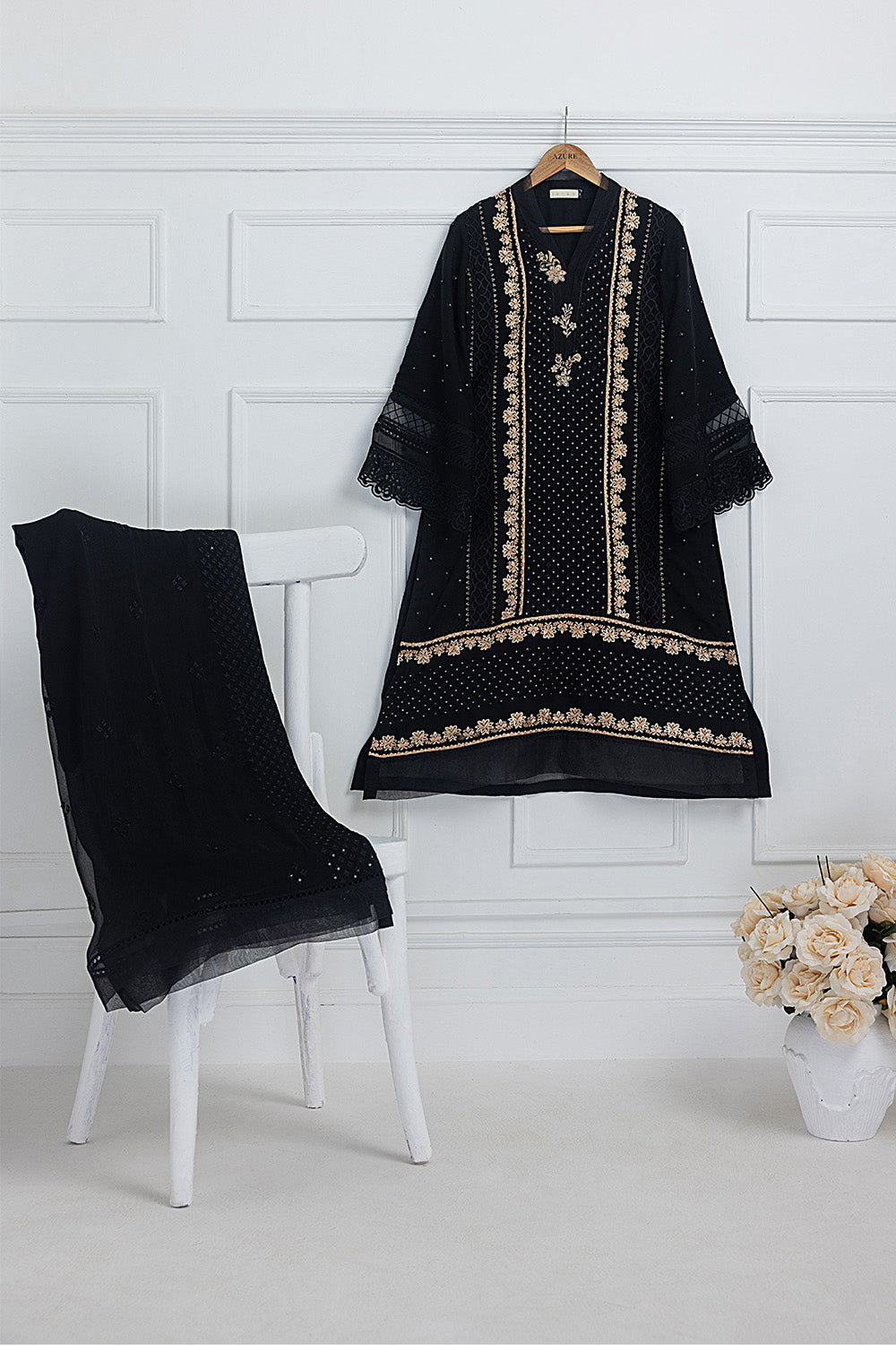 Smoky Night | Azure Ensembles Chiffon 3PCS 2023