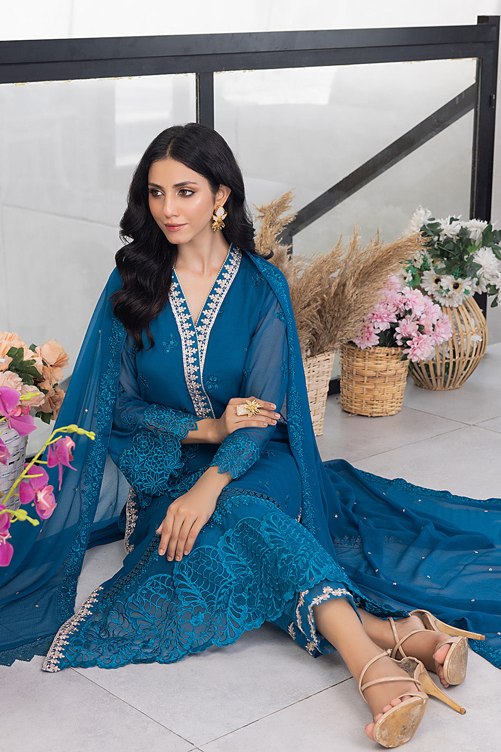 Snow Breeze | Azure Ensembles Chiffon 3PCS 2023