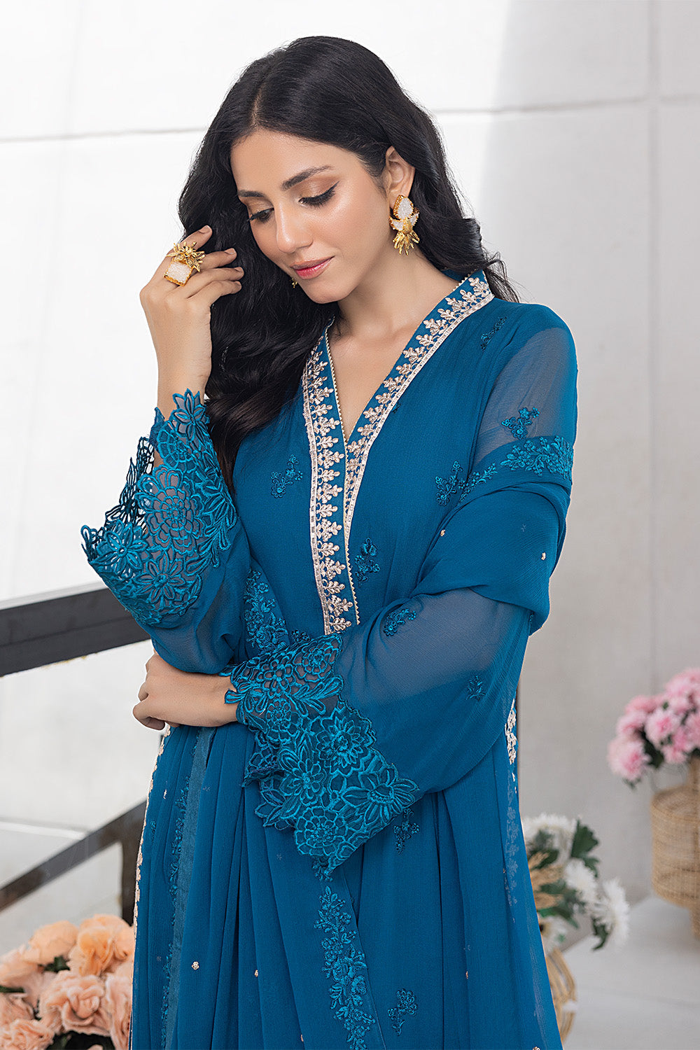 Snow Breeze | Azure Ensembles Chiffon 3PCS 2023