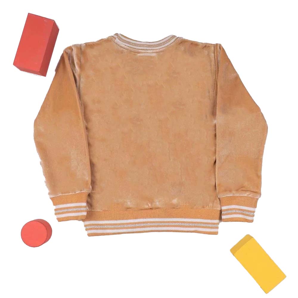 Perfect Sweat Shirt For Girls - Beige | Bachaa Party Baby Clothes Girls Tops & T-Shirts