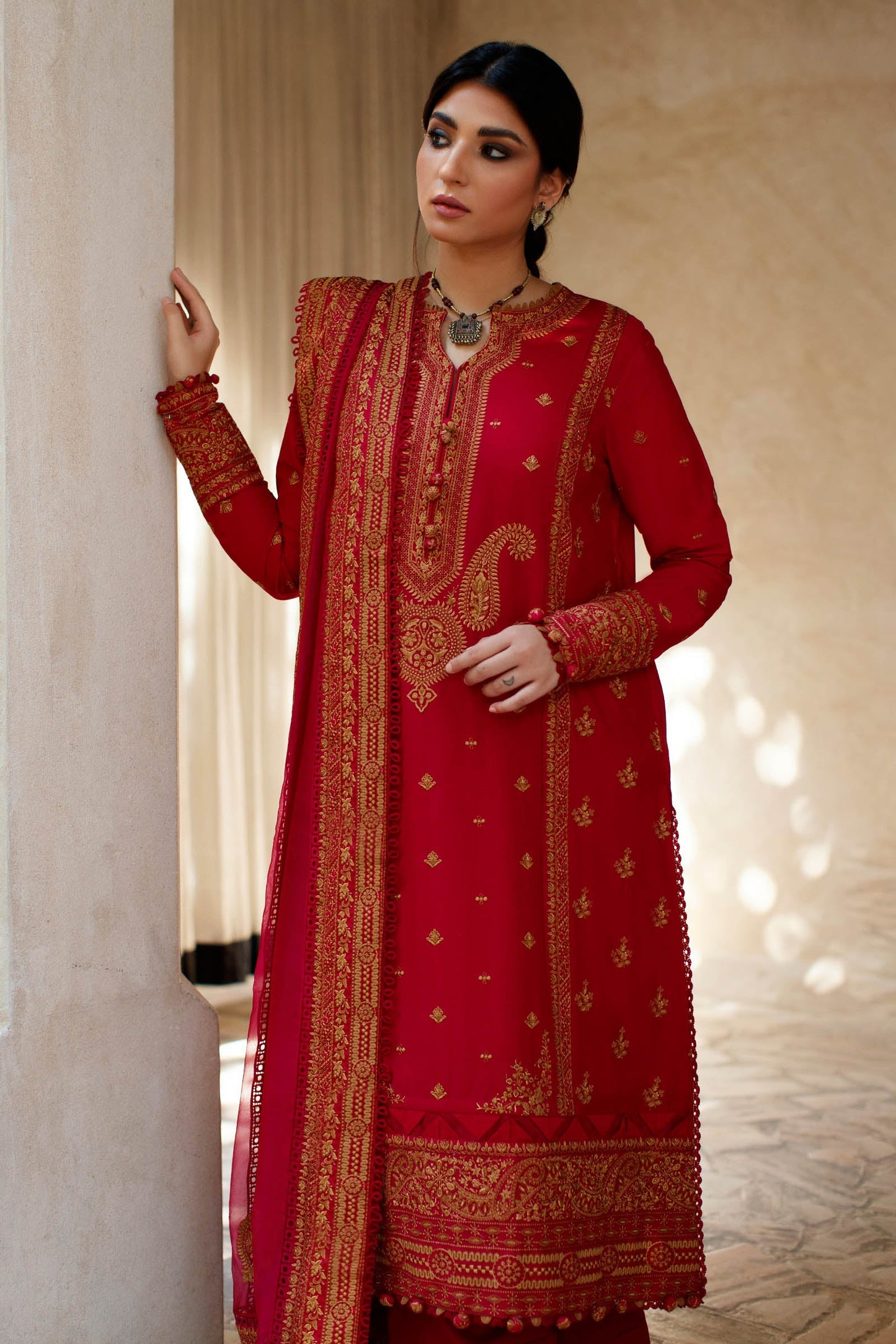 NEGIN (ZL22-14 A) | Zaha Summer Lawn Collection 2022 | Unstitched Embroidered Lawn Suits
