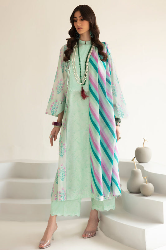 EMEL (ZRW-20916) | Zaha RTW Poplin Collection 2023 | Stitched Lawn Cambric Cotton Suits
