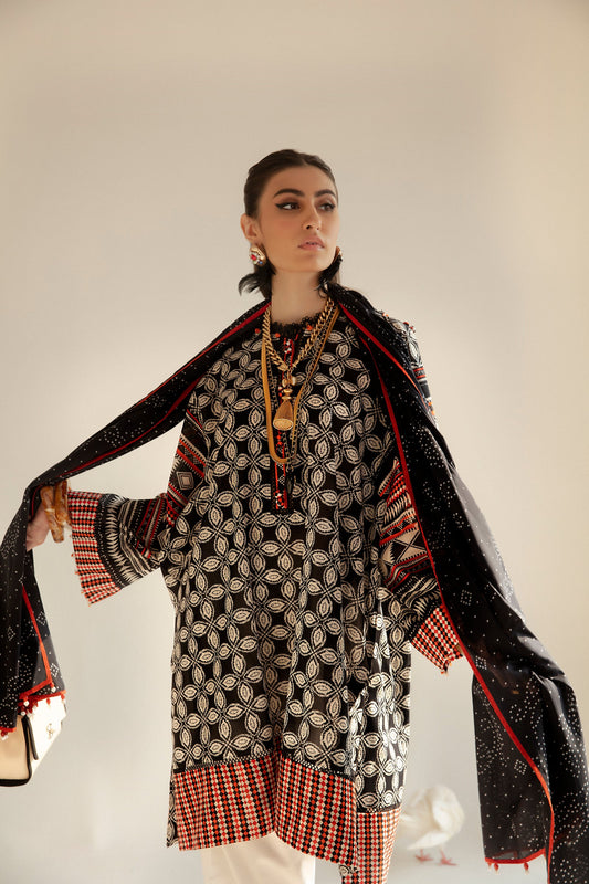 LARA (ZRW-20372) | Zaha RTW Poplin Collection 2023 | Stitched Lawn Cambric Cotton Suits