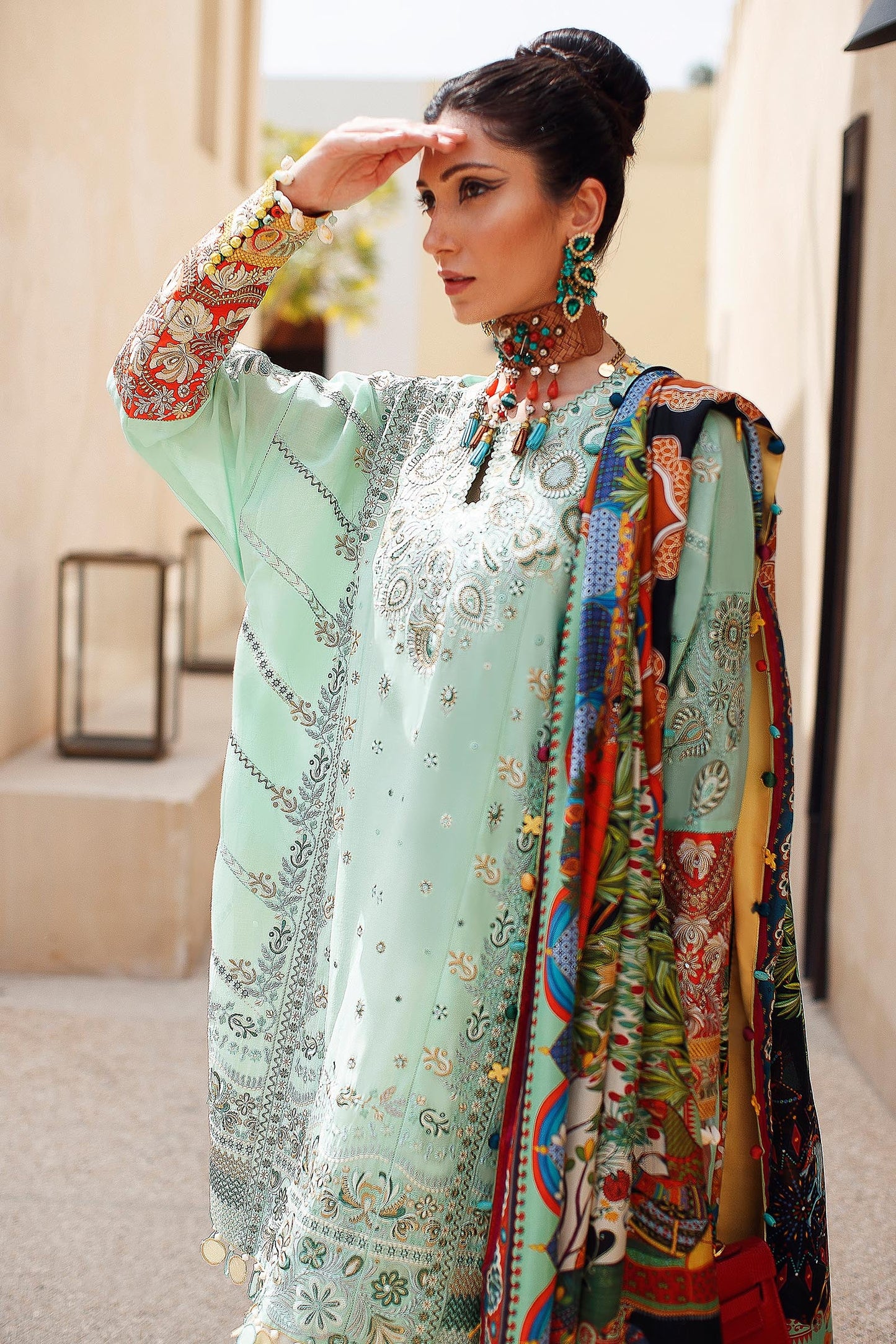 EL22-09 B (NIMA) | Elan Lawn 2022 | Unstitched Embroidered Lawn Suit