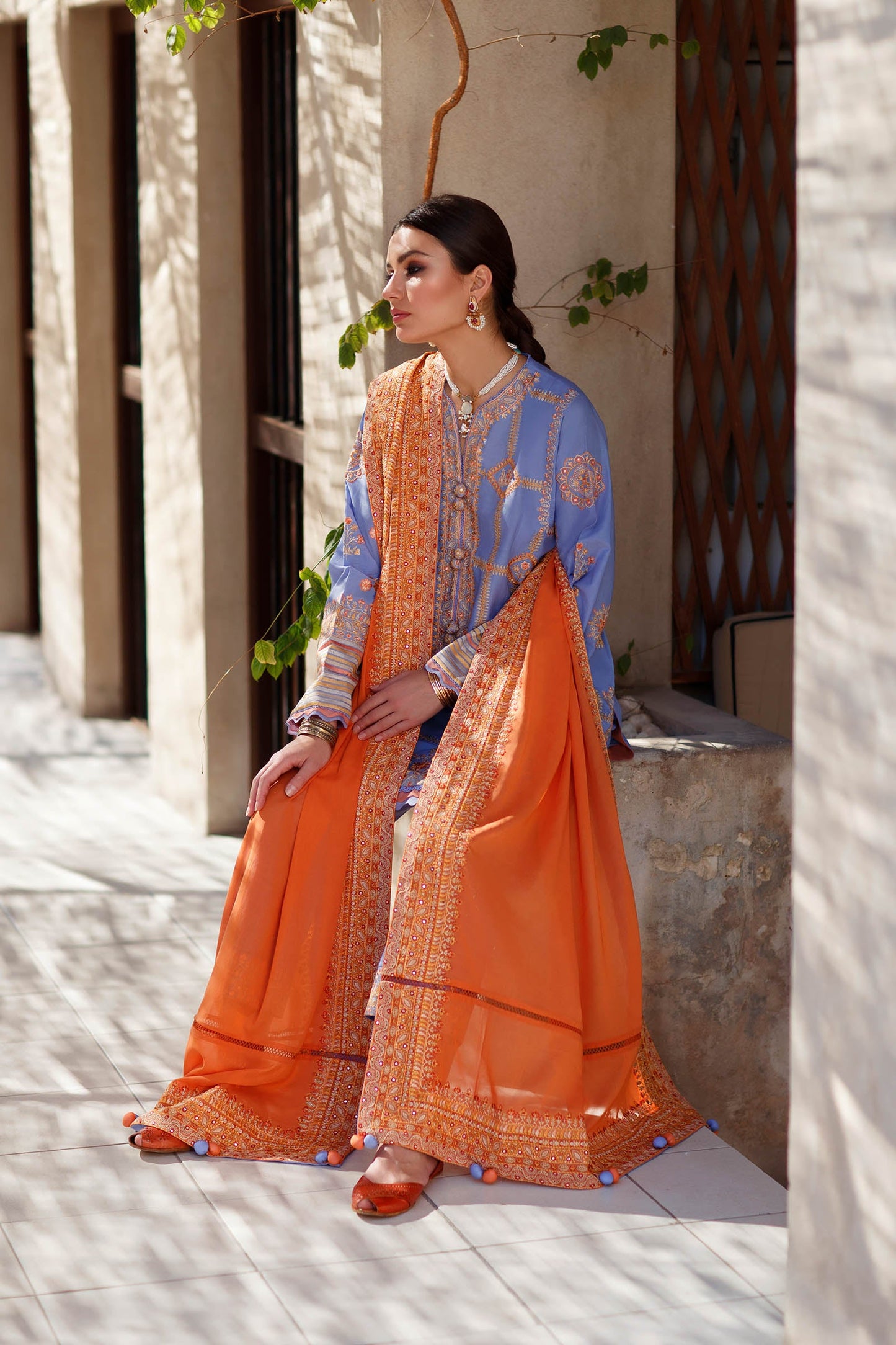 LINA (ZL22-13 A) | Zaha Summer Lawn Collection 2022 | Unstitched Embroidered Lawn Suits